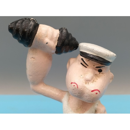 410 - Cast Iron 15cm Figure of Popeye.