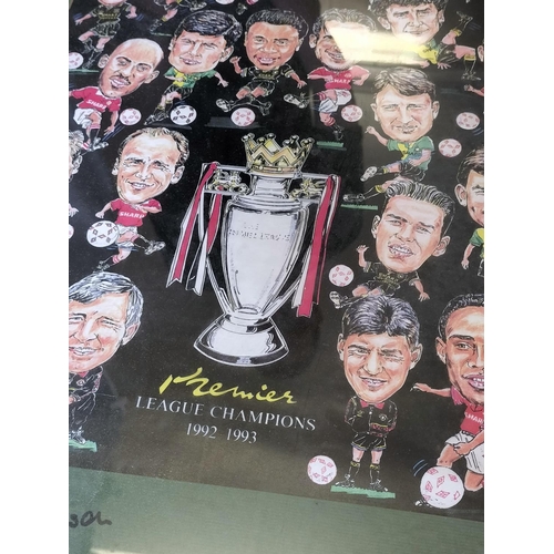 412 - Rare Framed and Signed Manchester United Premier League Champions 1992-1993 Autograph Picture. 55cm ... 