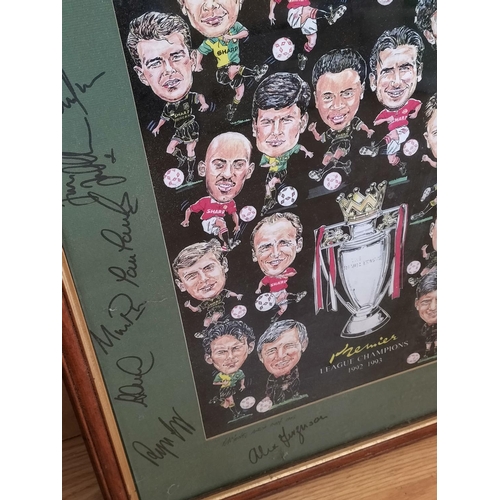 412 - Rare Framed and Signed Manchester United Premier League Champions 1992-1993 Autograph Picture. 55cm ... 