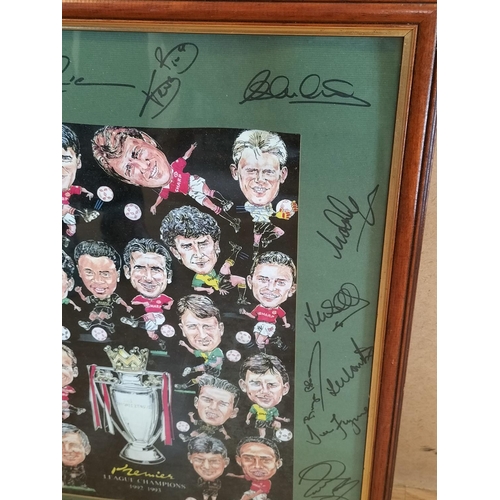 412 - Rare Framed and Signed Manchester United Premier League Champions 1992-1993 Autograph Picture. 55cm ... 