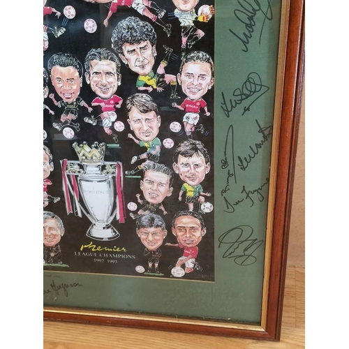 412 - Rare Framed and Signed Manchester United Premier League Champions 1992-1993 Autograph Picture. 55cm ... 