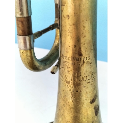 112 - Rare Stradivarius Brass Trumpet. Model 72.