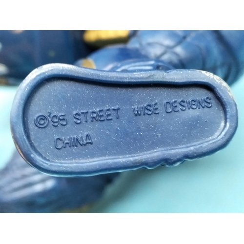 204 - 3 x Vintage 1990's Street Sharks Moto Streex Blades 15cm Action Figures to include Dr Piranoid'