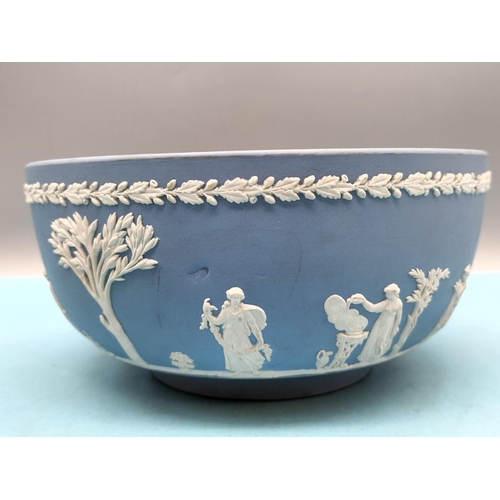 215 - Wedgwood Jasper Large 18cm High Tobacco Jar plus Fruit Bowl.