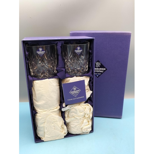 24 - Boxed Edinburgh Crystal 'Tay' Pattern Decanter and Boxed Set of 6 Tumblers.