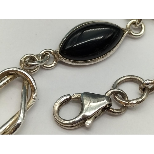 328 - Silver 925 Black Onyx 7