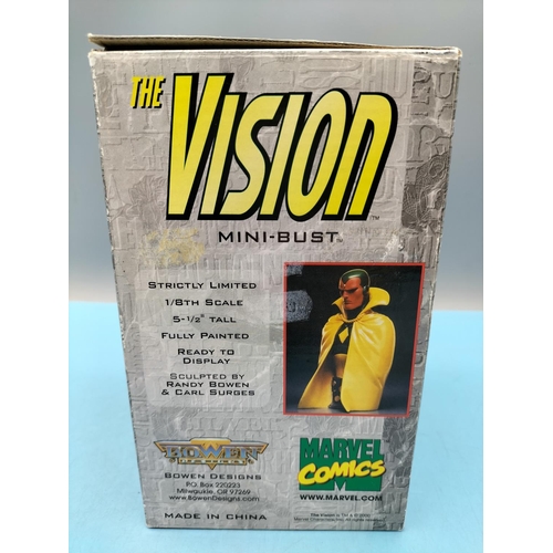 332 - Boxed Marvel Randy Bowen Design 'The Vision' Mini Bust. Limited Edition 4394/5,000.