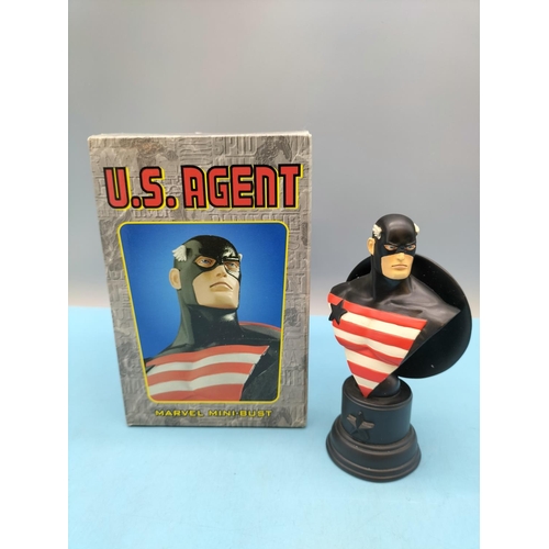 334 - Boxed Marvel Randy Bowen Design 'U.S Agent' Mini Bust. Limited Edition 3,726/5,000.
