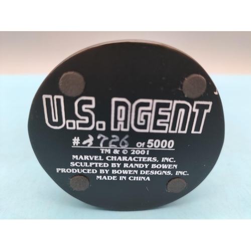 334 - Boxed Marvel Randy Bowen Design 'U.S Agent' Mini Bust. Limited Edition 3,726/5,000.