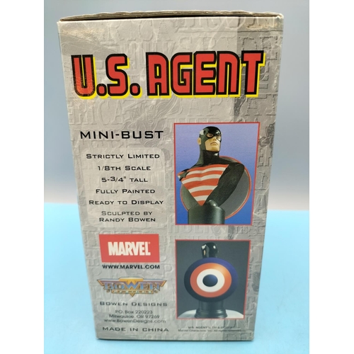 334 - Boxed Marvel Randy Bowen Design 'U.S Agent' Mini Bust. Limited Edition 3,726/5,000.