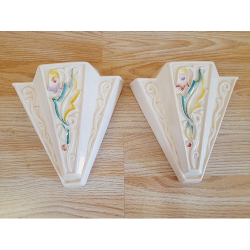 35 - Wade Heath 'Gothic' Wall Pockets (2), Model No 159. 18cm High, 17cm x 6cm.