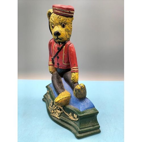 381 - Cast Metal 'Teddy' Doorstop. 26cm x 20cm.