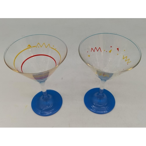 45 - Set of 6 Retro Martini/Cocktail Glasses. 14cm High.