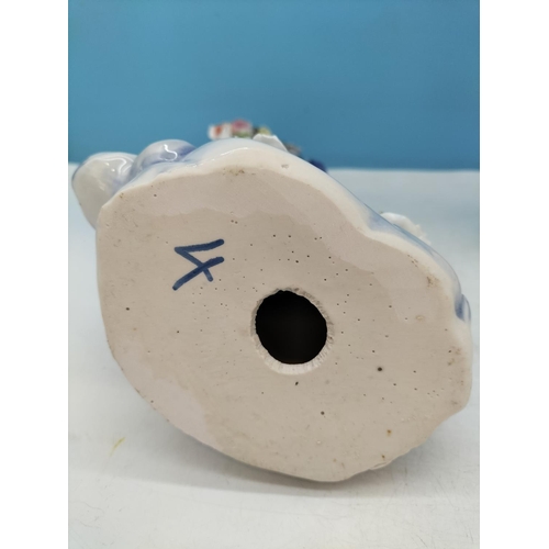 46 - Vintage Chinese Hand Painted Geisha Figures (2) with Gilded and Floral Trim. 34cm Tall.