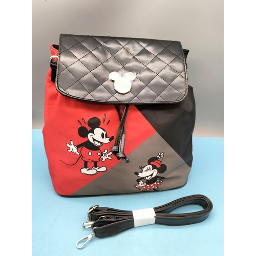 47 - New Bradford Exchange 'Micky & Minnie Mouse' Backpack Bag. 32cm x 32cm.