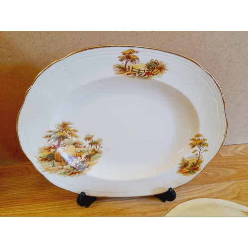 48 - Alfred Meakin 'Hay Ride' Pattern Part Dinner Service to include Lidded Tureens (2), Meat Platter, Di... 