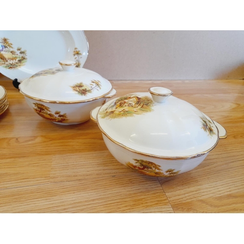 48 - Alfred Meakin 'Hay Ride' Pattern Part Dinner Service to include Lidded Tureens (2), Meat Platter, Di... 