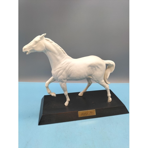 699 - Royal Doulton 'Spirit of Fire' Horse Figure on Plinth. 24cm High, 27cm x 12cm.