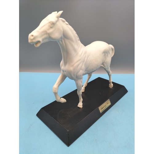 699 - Royal Doulton 'Spirit of Fire' Horse Figure on Plinth. 24cm High, 27cm x 12cm.