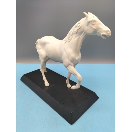699 - Royal Doulton 'Spirit of Fire' Horse Figure on Plinth. 24cm High, 27cm x 12cm.