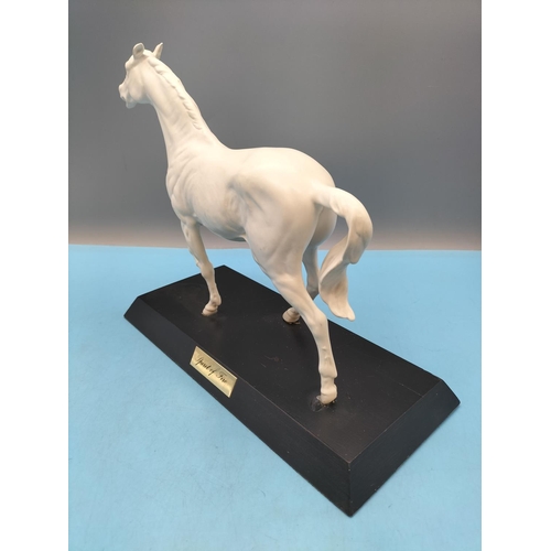 699 - Royal Doulton 'Spirit of Fire' Horse Figure on Plinth. 24cm High, 27cm x 12cm.