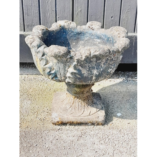 82 - Weathered Concrete Urn Planter. 41cm High, 48cm Diameter. Collection Only.