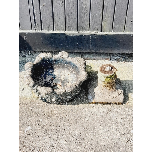 82 - Weathered Concrete Urn Planter. 41cm High, 48cm Diameter. Collection Only.