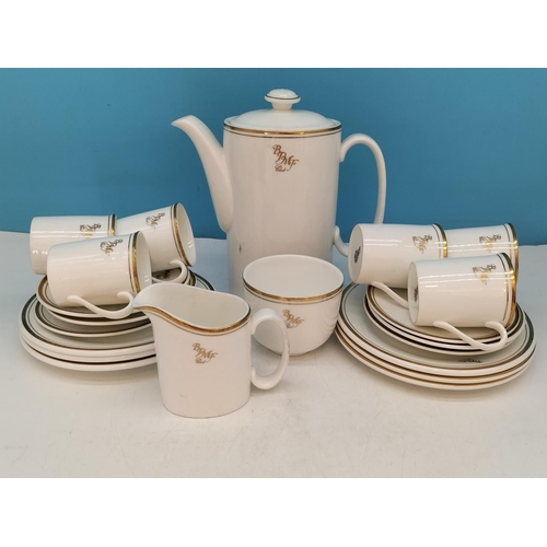 119 - Royal Doulton 21 Piece Coffee Set with the Logo 'BPMF Club' to include Demi Tasse Cups (6), Saucers ... 