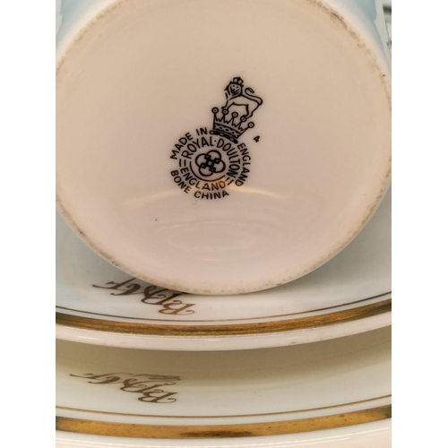 119 - Royal Doulton 21 Piece Coffee Set with the Logo 'BPMF Club' to include Demi Tasse Cups (6), Saucers ... 