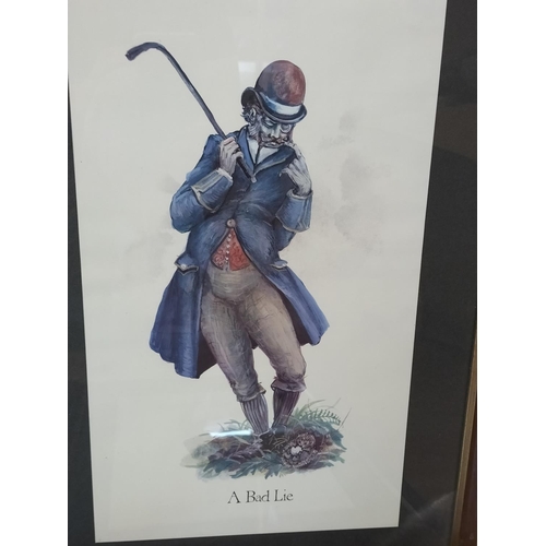 524 - Set of 6 Satirical Golfing Prints. 53cm x 35cm.