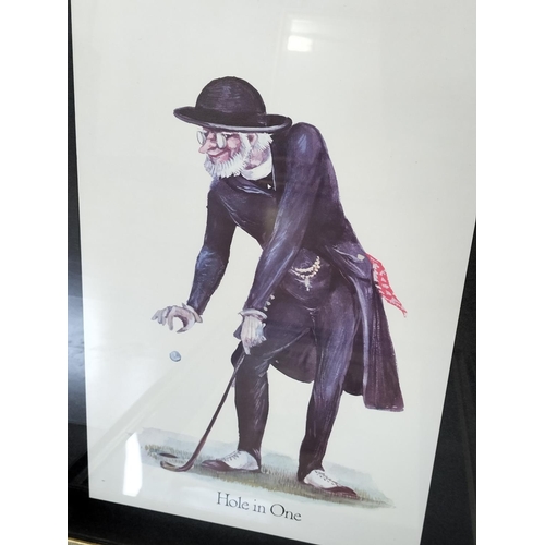 524 - Set of 6 Satirical Golfing Prints. 53cm x 35cm.