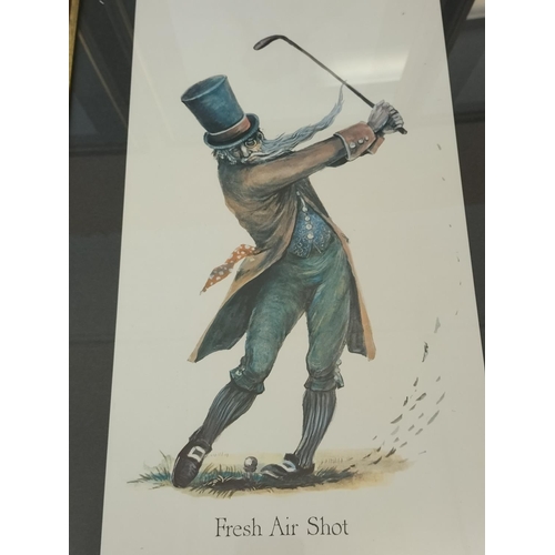 524 - Set of 6 Satirical Golfing Prints. 53cm x 35cm.