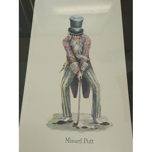 524 - Set of 6 Satirical Golfing Prints. 53cm x 35cm.