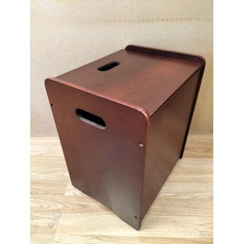 403 - Wooden Storage Box/Seat. 43cm High, 37cm x 29cm.