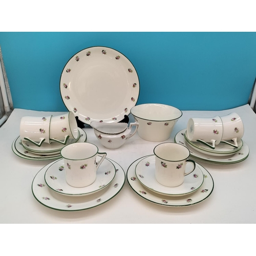 528 - Foley Art Pottery/Peacock Pottery 20 Piece Part Tea Set plus a Cream Jug in a Similar Pattern. Some ... 