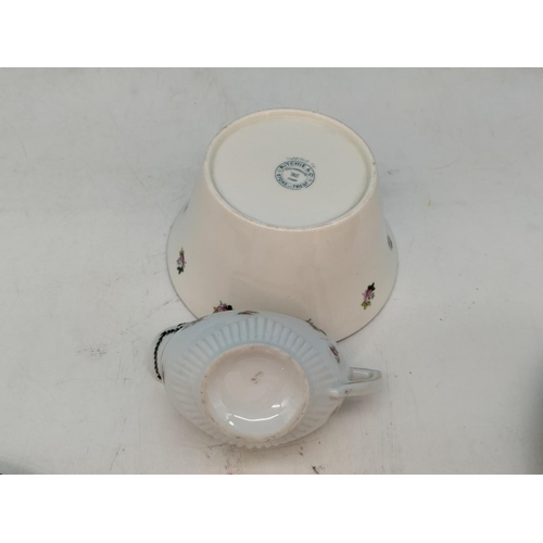 528 - Foley Art Pottery/Peacock Pottery 20 Piece Part Tea Set plus a Cream Jug in a Similar Pattern. Some ... 