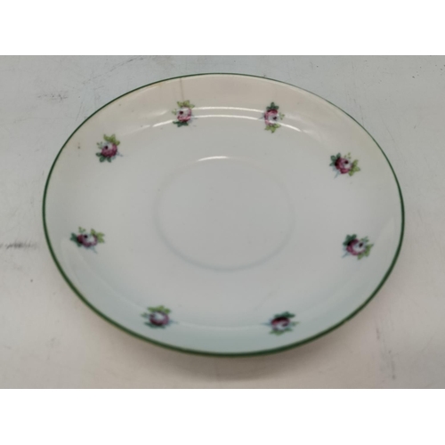 528 - Foley Art Pottery/Peacock Pottery 20 Piece Part Tea Set plus a Cream Jug in a Similar Pattern. Some ... 