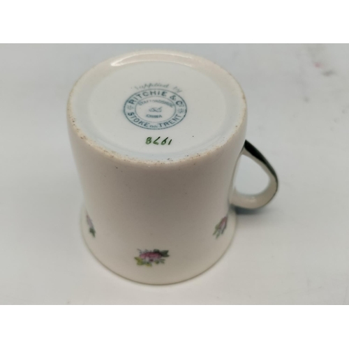 528 - Foley Art Pottery/Peacock Pottery 20 Piece Part Tea Set plus a Cream Jug in a Similar Pattern. Some ... 