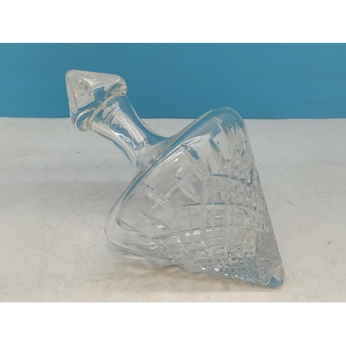 Stuart Crystal 'Shaftesbury' Pattern Side Rest Decanter. 17cm High x 30cm.