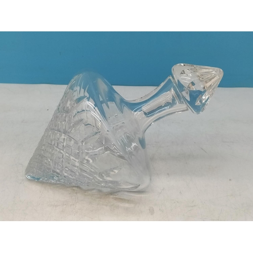 Stuart Crystal 'Shaftesbury' Pattern Side Rest Decanter. 17cm High x 30cm.