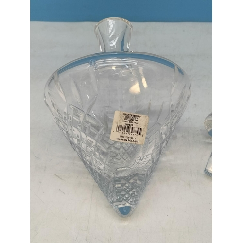 Stuart Crystal 'Shaftesbury' Pattern Side Rest Decanter. 17cm High x 30cm.