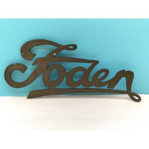 33 - Cast Metal 'Foden' Front Grille Badge. 32cm Long.