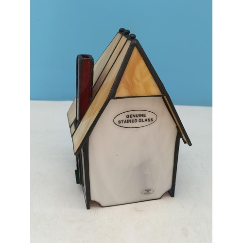 103 - Tiffany Style 'General Store' Lamp Shade. 18cm High, 12cm x 11cm.