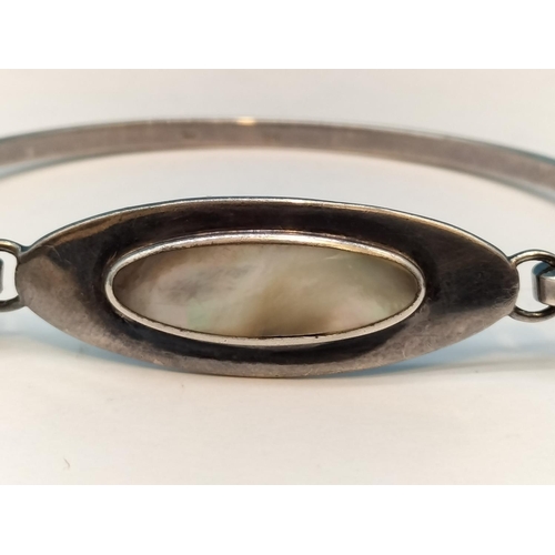 118 - Silver 925 and Mother of Pearl Bangle.