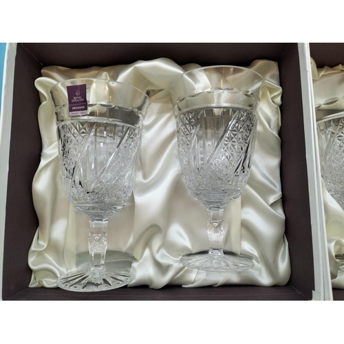 125 - 2 x Boxed Royal Doulton Webb Corbett Archives Set 0f 2 Wine Glasses.