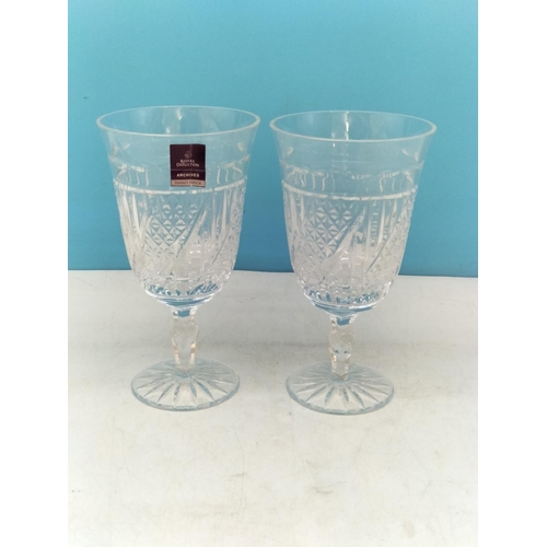 125 - 2 x Boxed Royal Doulton Webb Corbett Archives Set 0f 2 Wine Glasses.