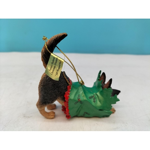 145 - Danby Mint 'German Shepherd' Christmas Tree Ornaments (5). One A/F to Tail.
