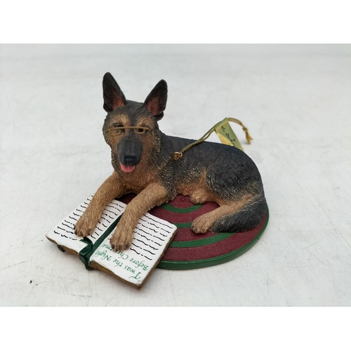 145 - Danby Mint 'German Shepherd' Christmas Tree Ornaments (5). One A/F to Tail.