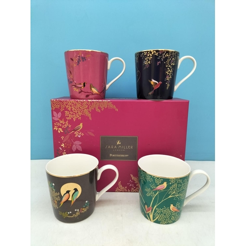 157 - Boxed Sara Miller for Portmeirion Set of 4 Mugs.