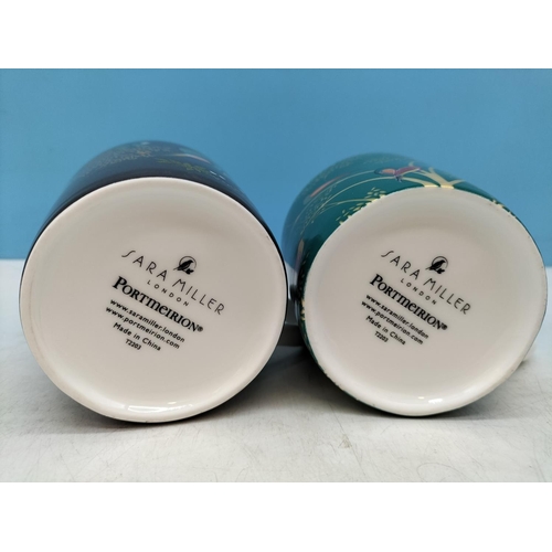 157 - Boxed Sara Miller for Portmeirion Set of 4 Mugs.